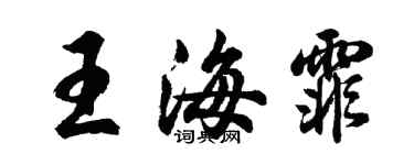 胡問遂王海霏行書個性簽名怎么寫