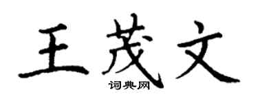 丁謙王茂文楷書個性簽名怎么寫