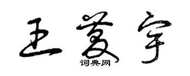 曾慶福王慶宇草書個性簽名怎么寫