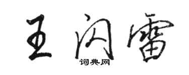 駱恆光王閃雷行書個性簽名怎么寫