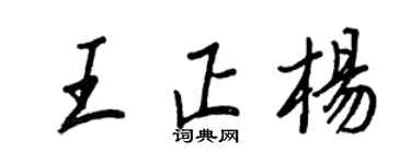 王正良王正楊行書個性簽名怎么寫
