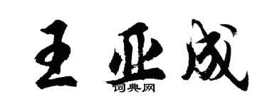 胡問遂王亞成行書個性簽名怎么寫