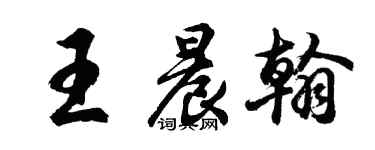 胡問遂王晨翰行書個性簽名怎么寫