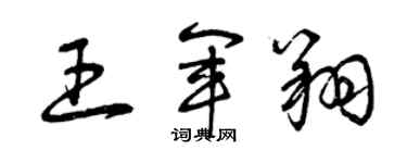 曾慶福王軍翔草書個性簽名怎么寫