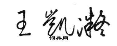 駱恆光王凱凝草書個性簽名怎么寫