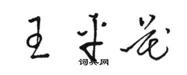 駱恆光王平花草書個性簽名怎么寫