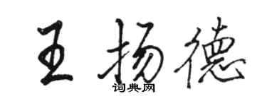 駱恆光王揚德行書個性簽名怎么寫