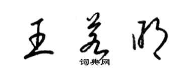 梁錦英王若明草書個性簽名怎么寫