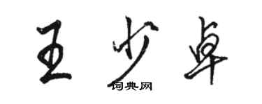 駱恆光王少卓行書個性簽名怎么寫