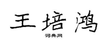 袁強王培鴻楷書個性簽名怎么寫