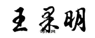 胡問遂王果明行書個性簽名怎么寫