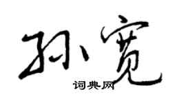 曾慶福孫寬行書個性簽名怎么寫