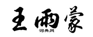 胡問遂王雨蒙行書個性簽名怎么寫