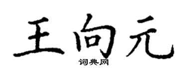 丁謙王向元楷書個性簽名怎么寫