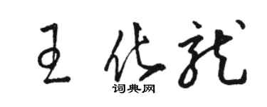 駱恆光王化龍草書個性簽名怎么寫