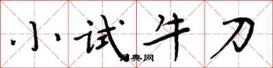 周炳元小試牛刀楷書怎么寫