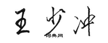 駱恆光王少沖行書個性簽名怎么寫