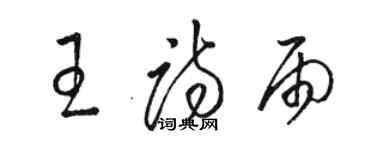 駱恆光王詩雨草書個性簽名怎么寫