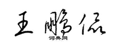 梁錦英王鵬侃草書個性簽名怎么寫