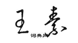 駱恆光王素草書個性簽名怎么寫