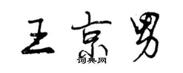 曾慶福王京男行書個性簽名怎么寫