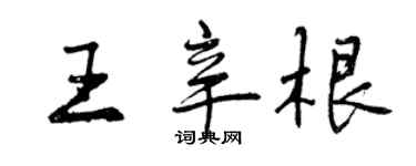 曾慶福王辛根行書個性簽名怎么寫