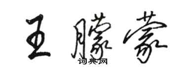 駱恆光王朦蒙行書個性簽名怎么寫