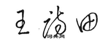 駱恆光王詩田草書個性簽名怎么寫