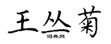 丁謙王叢菊楷書個性簽名怎么寫