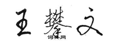 駱恆光王攀文行書個性簽名怎么寫