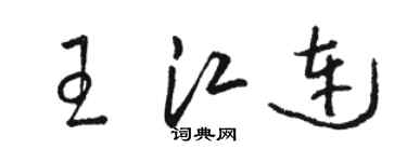 駱恆光王江連草書個性簽名怎么寫