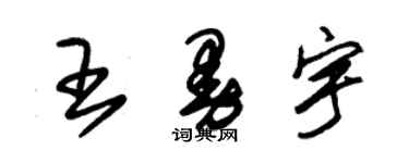 朱錫榮王曼宇草書個性簽名怎么寫