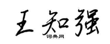 王正良王知強行書個性簽名怎么寫