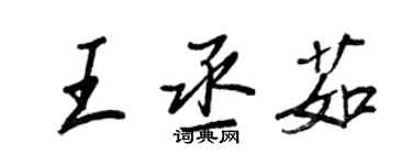 王正良王丞茹行書個性簽名怎么寫