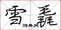 龐中華雪毳行書怎么寫