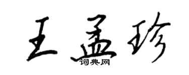 王正良王孟珍行書個性簽名怎么寫