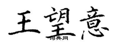 丁謙王望意楷書個性簽名怎么寫