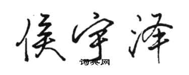 駱恆光侯宇澤行書個性簽名怎么寫