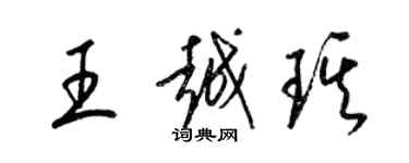 梁錦英王越琪草書個性簽名怎么寫