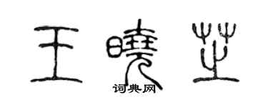 陳聲遠王曉芝篆書個性簽名怎么寫