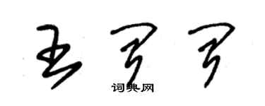 朱錫榮王聞聞草書個性簽名怎么寫