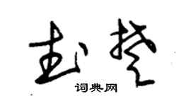 朱錫榮武楚草書個性簽名怎么寫