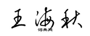 梁錦英王海秋草書個性簽名怎么寫