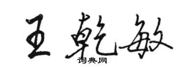 駱恆光王乾敏行書個性簽名怎么寫