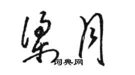 駱恆光梁月草書個性簽名怎么寫