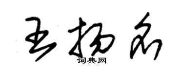 朱錫榮王揚名草書個性簽名怎么寫