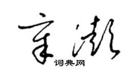 梁錦英章澎草書個性簽名怎么寫