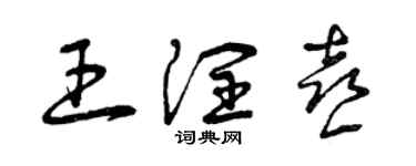 曾慶福王潤喜草書個性簽名怎么寫