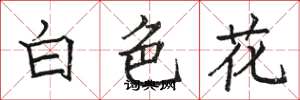 駱恆光白色花楷書怎么寫