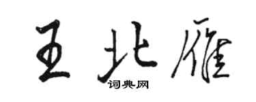 駱恆光王北雁行書個性簽名怎么寫